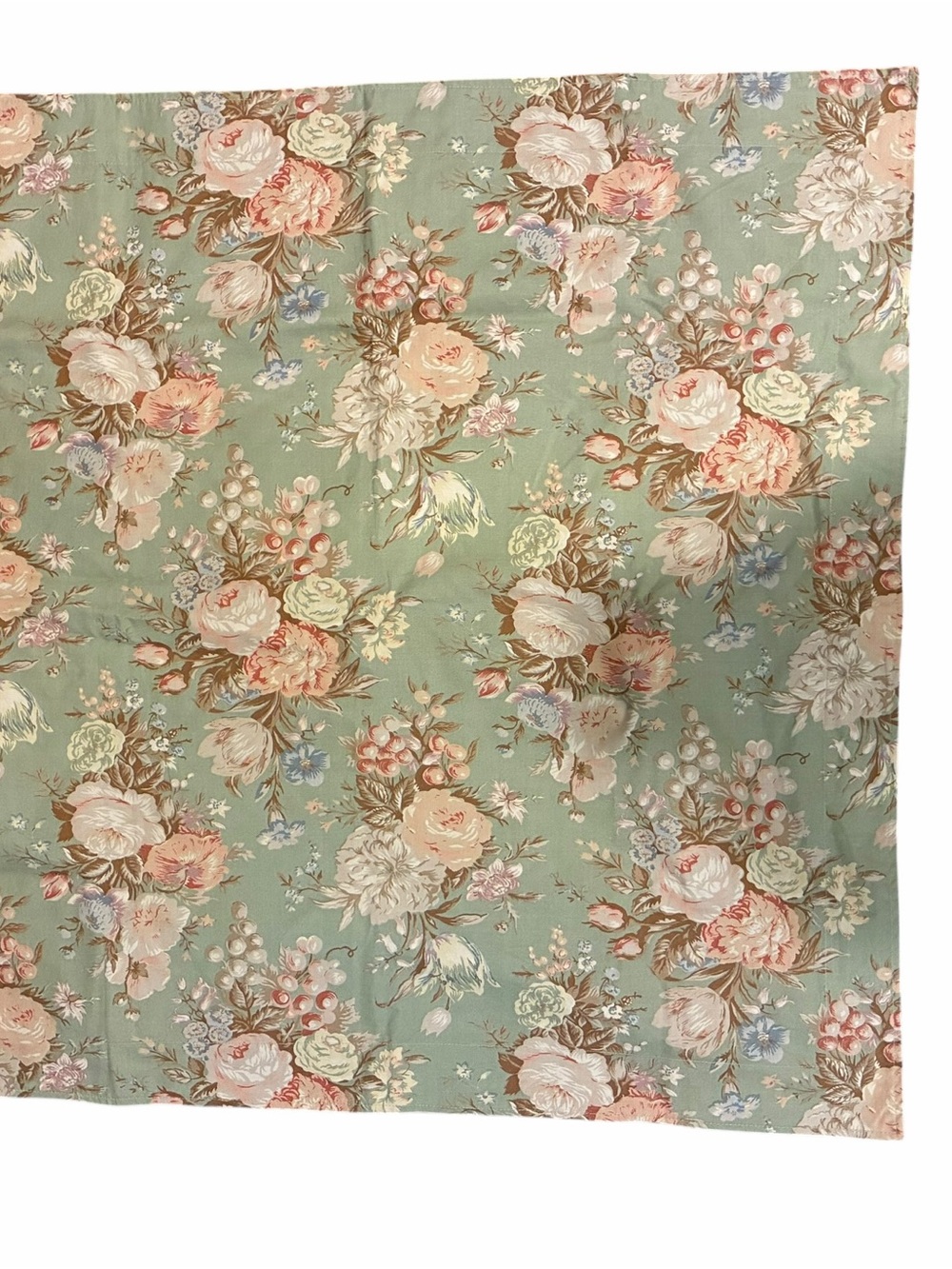 Vintage “Ralph Lauren” Charlotte European Sham in Sage Green 25x25 rose print